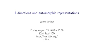 ICM2014 VideoSeries PL4: James Arthur on Aug15Fri