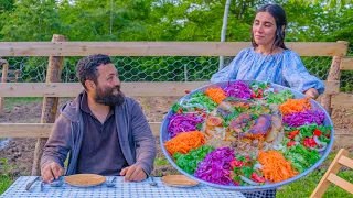 Famous Arab Rice Dish in a Far Azerbaijan Village - Magluba! Family Gardening and Farm Life!