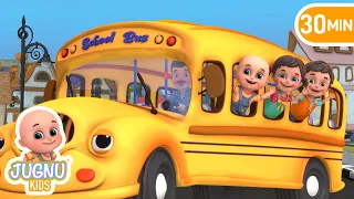 Wheels On The Bus | Jugnu kids! Nursery Rhymes and Kids Songs | Learn English | ABCs 123s