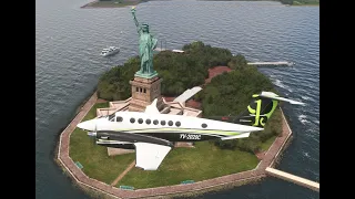 King Air 350i flying the Hudson River Exclusion Zone/Flying the New York City Skyline Route/SIM2024.