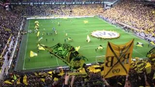 Borussia Dortmund fans are singing Heja BVB!