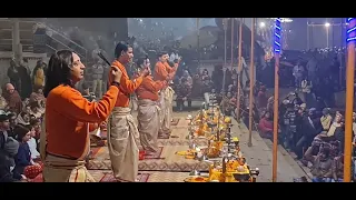 Ganga Aarti/Banaras Aarti. Holy River Ganga Hindu worship rituals