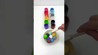 Satisfying colorful wooden balls sorting ASMR! #satisfying #coloring #woodenballs #colorsorting