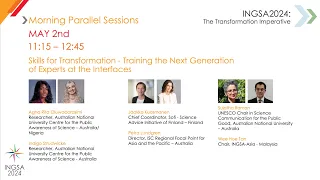 INGSA2024: Skills for Transformation - Training the Next Generation of Experts at the Interfaces