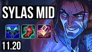 SYLAS vs ZED (MID) | Quadra, Legendary, 16/2/1, 300+ games | KR Master | v11.20