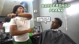 FAKE BARBER PRANK IN THE HOOD!