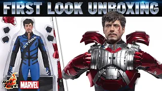 Hot Toys Tony Stark Mark V Suit Up Version Deluxe Iron Man 2 Figure Unboxing | First Look