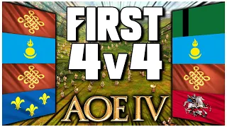 MY FIRST 4vs4 IN AoE4! | Grubby