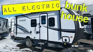 All Electric RV Bunkhouse Trailer: Palomino Revolve EV3 Bunkhouse