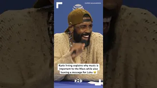 Kyrie Irving explains why music is important to the Mavs while also leaving a message for Luka 😂