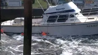 Tsunami Surge Depoe Bay Oregon Capt. Dan Zimmerman's Boat  C/V Mariner