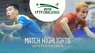 Xiang Peng vs Maciej Kubik | 2019 ITTF Polish Open Highlights (Group)