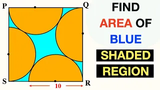 Area of Blue Region = ? | Diameter Of Semicircles is 10 | Important Geometry Skills Explained