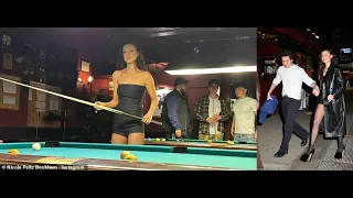 Nicola Peltz puts on a sizzling display as she plays pool with husband Brooklyn Beckham at swanky