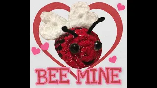 Crochet bee mine valentine love bug