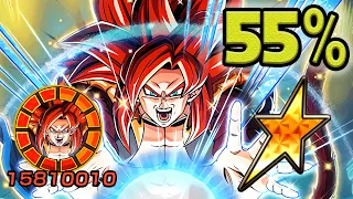 NO DUPES! 55% LR SSJ4 GOKU & VEGETA ➜ SSJ4 GOGETA SHOWCASE! Dragon Ball Z Dokkan Battle