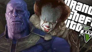 Thanos VS The IT "Pennywise" Clown MOD (GTA 5 PC Mods Gameplay)