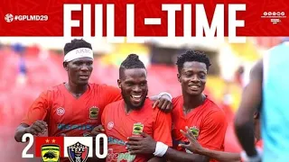 FULL TIME  ASANTE KOTOKO 2-- 0 LEGON CITIES  GHANA PREMIER LEAGUE