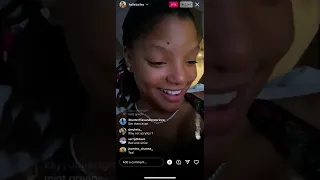 Halle Bailey On Live…Sis Won’t Stop Blushing When Ddg Gets On !!!!