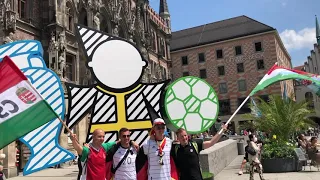 Friedliche Fans auf dem Münchner Marienplatz vor dem Euro 2020 Spiel Ungarn-Deutschland 23.06.2021