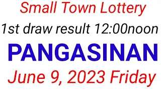 STL - PANGASINAN June 9, 2023 1ST DRAW RESULT