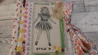 New Project - A Vintage Eclectic Sewing Journal Using an Old Book, Wallpaper & Sewing Pattern