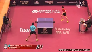 [卓球] OSHIMA Yuya vs GNANASEKARAN Sathiyan  | MS | Qatar Open 2018