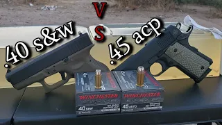 .40 s&w VS .45 acp in Ballistics Gel