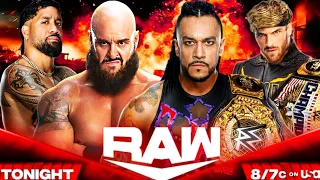 Jey Uso & Braun Strowman vs. Damian Priest & Logan Paul - Tag Team Match | WWE RAW