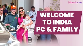 Priyanka Chopra and Nick Jonas Arrive in Mumbai with Daughter Malti Marie