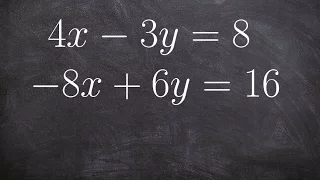 Tutorial - How do we solve a system of linear equations using any method 4x-3y=8, -8x+6y=16