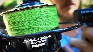 Spooling a Daiwa Saltiga Dogfight 8000H with 51kg WFT Line