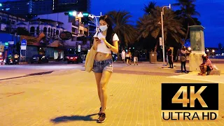 Pattaya 4K Walk Lockdwon Status. Saturday Early Night Walk. 14th Aug.