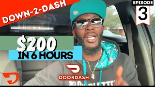 Doordash Ride Along-($200 in 6 Hours Only Using DoorDash) | Down-2-Dash Ep.3