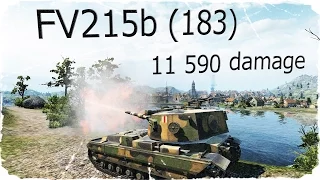 FV215b (183) - 11 590 урона,карта - Ласвилль (World of tanks)