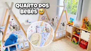 FICOU A COISA MAIS LINDA! 🥹😍 Decorando e Organizando o quarto dos bebês 💙