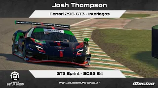 iRacing - 23S4 - Ferrari 296 GT3 - GT3 Sprint - Interlagos - JT