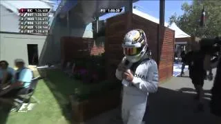 Australian GP 2014  Security guard asks Lewis Hamilton for his pass