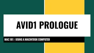 AVID1 Macintosh 101