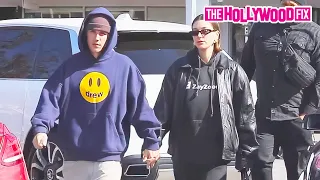 Justin & Hailey Bieber Grab Breakfast Together With Heavy Security At Beverly Glen Deli In Bel-Air