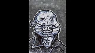 HELLRAISER Drawing! 💀- Cenobite Chatterer - Garbage Pail Kids - Horror Artist - #shorts #art #gpk