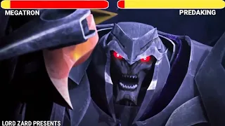 Megatron Vs Predaking fight WITH HEALHBARS Transformers prime