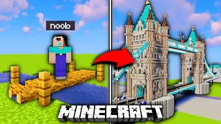 Poprosiłem 10 LOSOWYCH OSÓB aby zbudowali WIELKIE MOST w MINECRAFT! *wow*