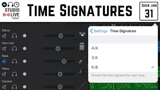 How to change time signature in GarageBand iOS (iPhone/iPad)