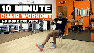 10 Minute Total Body Chair Workout For Weight Loss | At Home Workout With No Equipment