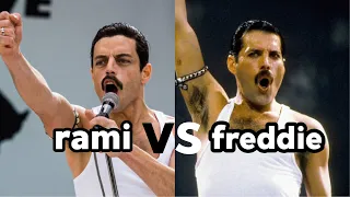 BOHEMIAN RHAPSODY MOVIE 2018 [ LIVE AID COMPLETE SONGS Side by Side with the QUEEN LIVE AID 1985 ]