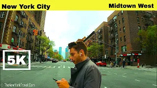 【5K】New York City | Walking tour Midtown West | Columbus Circle to Hudson Yards | Manhattan | 2022