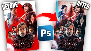 AMAZING Photoshop Star Wars Poster! The Last Jedi - Movie Review & Tutorial/Walkthrough