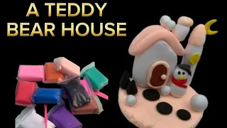 CLAY ART || MAKE A EASY TEDDY BEAR HOUSE || @ClayMiniCraft