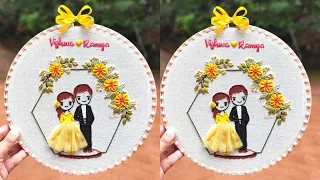 Embroidery Hoop Art with Free Pattern / Couple Embroidery Hoop / Embroidery For Beginners / Gossamer